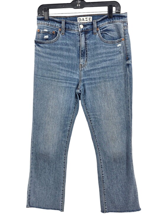 Daze Denim - DAZE x Anthropologie High Rise Tough Love Organic Cotton Crop Raw Hem Jeans 28